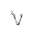 Silver color letter V metal pendant with micro stone inlay for DIY necklace accessory charm - Letter V / Silver