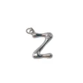 Silver brass letter Z pendant charm for DIY necklace jewelry making creative accessory. - Letter Z / Silver