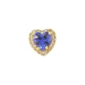 Vergoldeter Herz-Anhänger mit blauen und weißen Zirkonia für DIY-Schmuckherstellung - Dezember Geburtsstein Herzanhänger / Gold