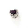Silber Herz lila Strass Charm DIY Armband Halskette Anhänger Zubehör schönes Design - Februar Geburtsstein Herzanhänger / Weißgold
