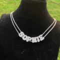 Doppelreihige silberne Kette mit glitzerndem Strass Buchstaben SOPHIE Anhänger Schmuck. - Buchstabe A / Weißgold (Anhänger Ohne Kette)