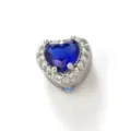 Herz blaue Edelstein Strass DIY Schmuck Anhänger für individuelle handgemachte Armband Kette - September Geburtsstein Herzanhänger / Weißgold