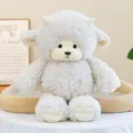 Cute sheep bear plush toy fluffy animal doll soft children soothing companion gift white - Aries