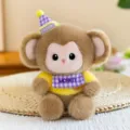 Simpatico giocattolo di peluche scimmia con camicia gialla, morbida bambola per bambini. - Monkey / 13cm