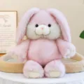 Cute pink plush bunny rabbit stuffed animal toy for kids soft soothing doll gifts. - Rabbit