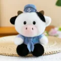 Cute cartoon cow plush toy sailor style doll soft stuffed animal keychain pendant desktop companion - Cow