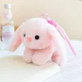 Süßer rosa Plüschhase Schlüsselanhänger, weiches Stofftier Taschenanhänger und schöne Autodeko. - Magnetischer rosa Hase