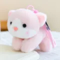 Süßer rosa Katze Plüsch Anhänger Schlüsselbund weiches Tier Plüschspielzeug Tasche Auto - Magnetische rosa Katze