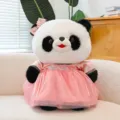 Cute giant panda plush toy wearing traditional pink hanfu dress, soft stuffed animal gift. - 30cm / Pink