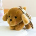 Süßer brauner Welpe Plüschtier Schlüsselanhänger, magnetische Puppe, weicher Schreibtischbegleiter. - Magnetischer Golden Retriever