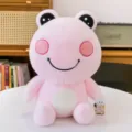 Cute pink frog plush toy doll, soft stuffed animal plushie with big eyes for kids gifts. - Pink / 25cm