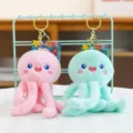 Set portachiavi polpo in peluche carino ciondolo borsa mini soffice rosa e menta. - Medusa / Ciondolo premium da 4 pollici