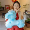 Simpatico cuscino peluche cavallino blu, morbida bambola pony carina per bambini e decoro. - 25cm / Tie-dye Blu