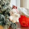 Cute plush sheep keychain pendant cartoon fluffy animal doll bag charm cute pastoral style gift - Lamb
