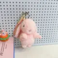 Pink plush rabbit keychain cute cartoon animal doll bag pendant backpack charm fluffy toy - Pink Rabbit / 6-Inch Genuine with Tags - Contains Pellets