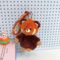 Cute red panda plush keychain fluffy animal bag charm soft toy pendant for girls - Raccoon / 6-Inch Genuine with Tags - Contains Pellets