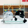 Joli porte-clés en peluche d'animal marin, douce figurine de baleine avec anneau métallique pour sacs. - Orque / Pendentif de qualité supérieure 4 pouces