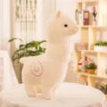 Schattige witte alpaca pluche knuffel zacht opgevuld dier kussen pop cadeau voor meisjes - Wit / 65 cm
