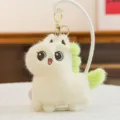 Cute fluffy pony plush keychain, soft stuffed horse bag charm with gold hardware. - Pony Keychain - Light Yellow Basic Style