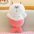 Cute creative cat mermaid plush toy soft long pillow cute animal doll gift for bed home decor - 40CM / Pink