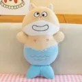 Cute cat mermaid plush toy creative long pillow soft animal doll bed cushion gift for kids - 40CM / Blue