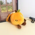 Süßer Plüsch Frucht Puppe Anhänger, weicher Orangen Schlüsselanhänger mit niedlichem Lächeln. - Orange