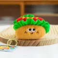 Adorable porte-clefs en peluche, mini poupee fruit pendentif de sac, charm animal doux. - Hot-dog / Pendentif de qualité supérieure 4 pouces