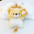 Cute cartoon lion plush pendant toy, soft stuffed animal bag charm with star pattern. - Bean Bag Lion