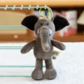 Cute elephant plush keychain fluffy stuffed animal bag pendant charm for daily use and decoration. - Elephant