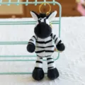 Cute zebra plush keychain fluffy animal bag pendant backpack charm accessory for women kids - Zebra