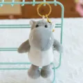 Grey Hippo Plush Keychain Cute Cartoon Animal Bag Pendant Stuffed Toy Accessory - Hippo