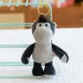 Cute cartoon monkey plush keychain, soft stuffed animal bag charm pendant for daily decoration. - King Kong