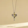 Close-up detail of the two-tone hugging couple pendant necklace, minimalist daily chic style. - Style 6