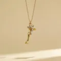 Exquisite two-tone hugging couple pendant necklace, elegant minimalist clavicle chain jewelry. - Style 9