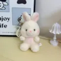 Cute white rabbit plush toy keychain pendant fluffy doll plushie bag accessory decor - Rabbit