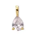 Pendente placcato oro con zircone taglio pera, accessorio di gioielleria elegante. - Aprile D'oro