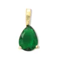 Pendente in pietra preziosa a goccia verde gioiello placcato oro collana dettaglio primo piano - Maggio Dorato