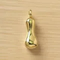 Colgante de burbuja de metal dorado detalle, acabado pulido, diseño de joyería bonito. - Letra I / Dorado