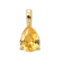 Squisito ciondolo placcato in oro con cristallo giallo a pera, elegante gioiello con pietra natale. - Oro Novembre