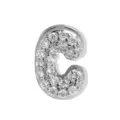 Silber Zirkonia Buchstabe C Anhänger Glänzender Initialen Schmuck für DIY Halskette Geschenk - Buchstabe C Anhänger / Weißgold