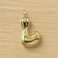 Colgante de letra inflada dorada dijes de alfabeto de globo lindo para collar y joyas - Letra L / Dorado