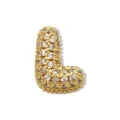Nahaufnahme Detail des funkelnden goldenen Strass Buchstabe L Anhängers, eleganter Schmuck. - Gold Buchstabe L