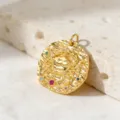Pendente collana zodiaco Cancro placcato oro con pietre zirconi colorate, gioiello elegante. - Stile 10 (Ciondolo)