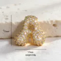 Mit Zirkon besetzter Buchstaben Anhanger Hip Hop Luxus Schmuck Kette 17mm Gold - Buchstabe A / S