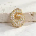 Ciondolo lettera G placcato oro, collana iniziale zircone cubico stile hip hop luminoso. - Lettera G / Taglia S