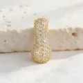 Squisito ciondolo in zircone cubico pavé bagnato oro collana di lusso gioielli chic - Lettera I / Taglia S