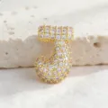 Ciondolo lettera J in zircone dorato collana charm accessorio gioiello minimalista - Lettera J / Taglia S