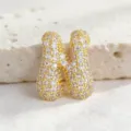 Collana con ciondolo lettera zirconi stile hip-hop oro, gioiello di design di nicchia. - Lettera N / Taglia S
