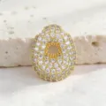 Pendente Charm Zircone Oro Pavé Moda Hip Hop Collana Accessorio Variante Elegante - Lettera O / Taglia S