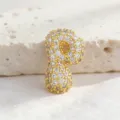 Ciondolo lettera P in zircone pavé color oro, accessorio collana stile hip-hop luminoso - Lettera P / Taglia S